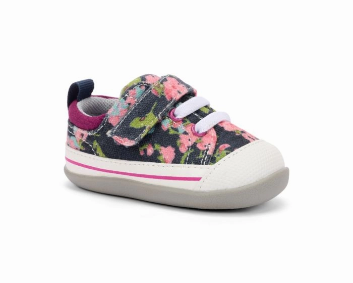 See Kai Run Stevie II INF - Navy Floral Elastic Strap