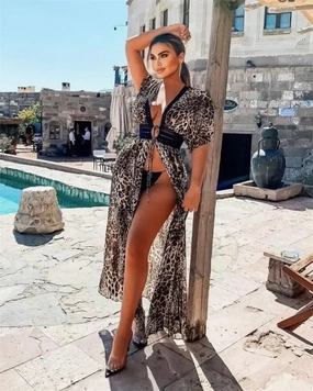 Nautical-Themes Nautical Inspiration Loose Leopard Beach Dress