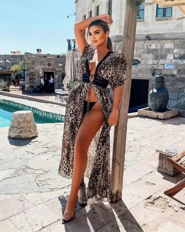 Nautical-Themes Nautical Inspiration Loose Leopard Beach Dress