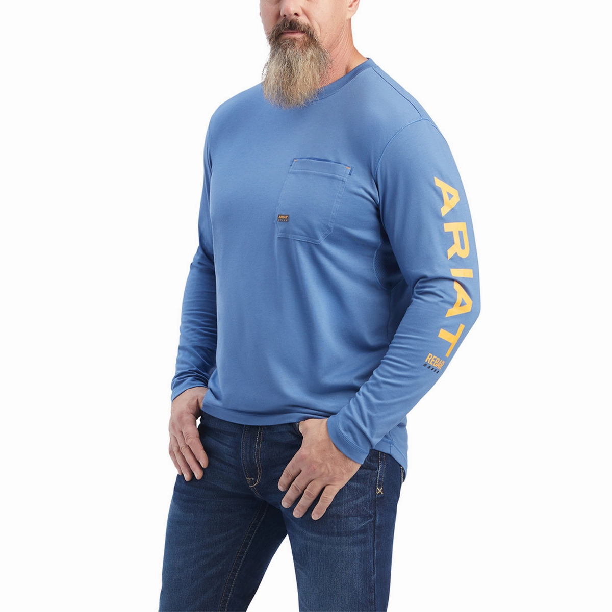 Rebar Long-Sleeve Workman Logo Shirt 10041535 Sharp Line ReflectiveTrimDetails