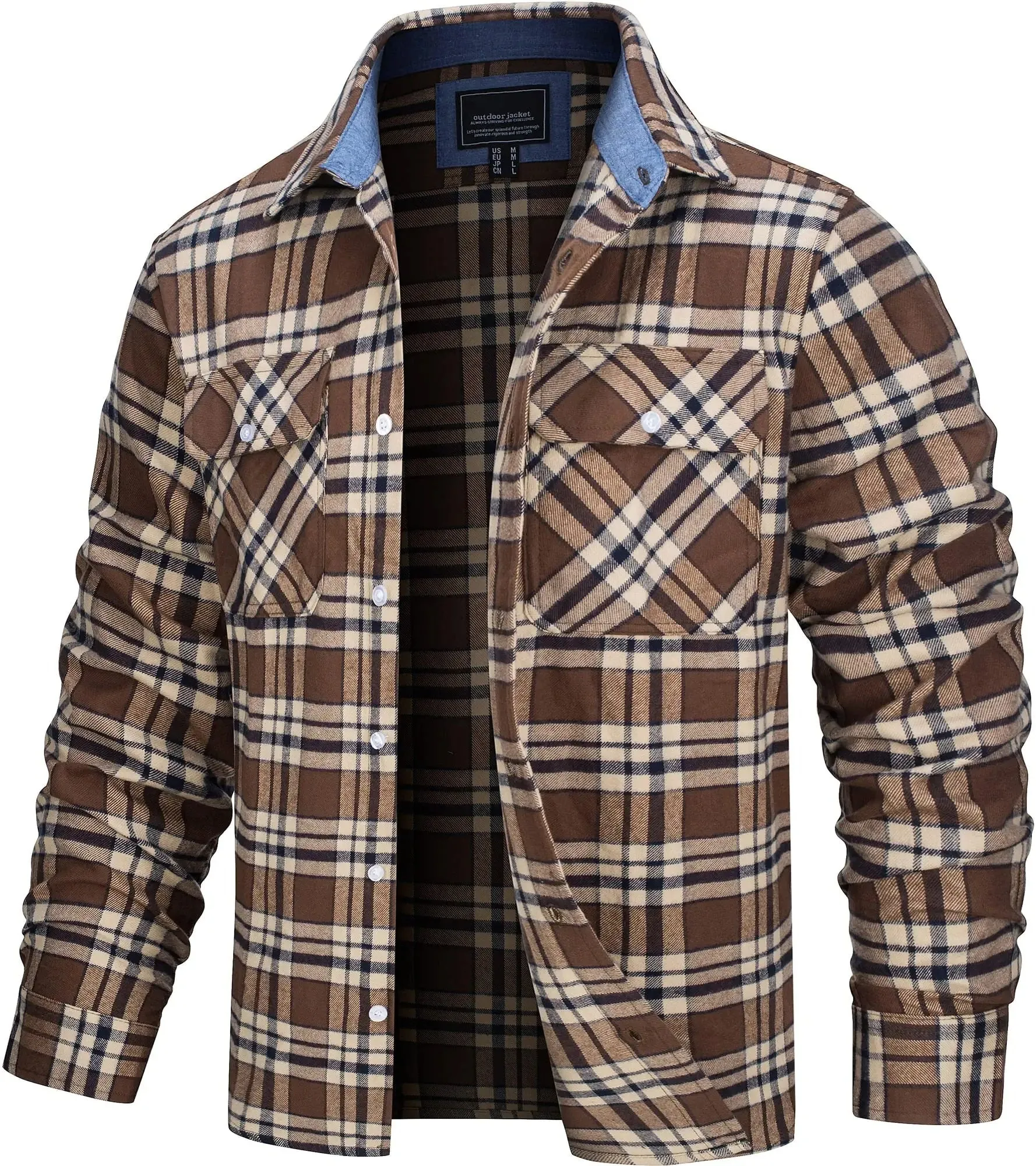 Thermal regulation MultipurposeCuffs West Louis? Button Down Cotton Plaid Flannel Lumberjack Shirt