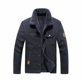 Comfortable fit Subtle Color Tone West Louis? Brand Fleece Fur Collar Bomber Jacket