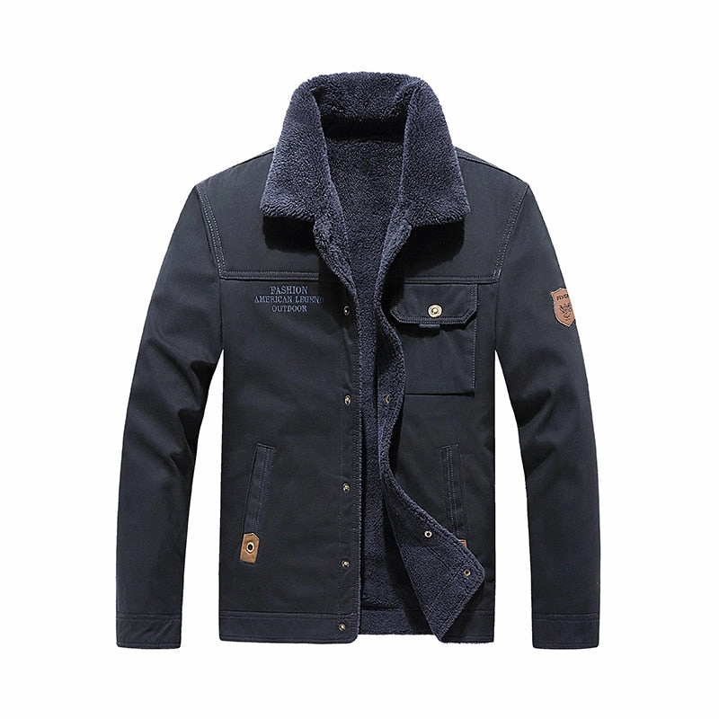 Comfortable fit Subtle Color Tone West Louis? Brand Fleece Fur Collar Bomber Jacket