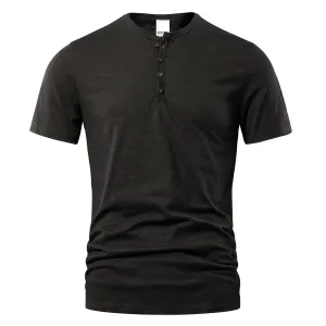Essential Look West Louis? Designer Men Casual Short Sleeve Henry Tee