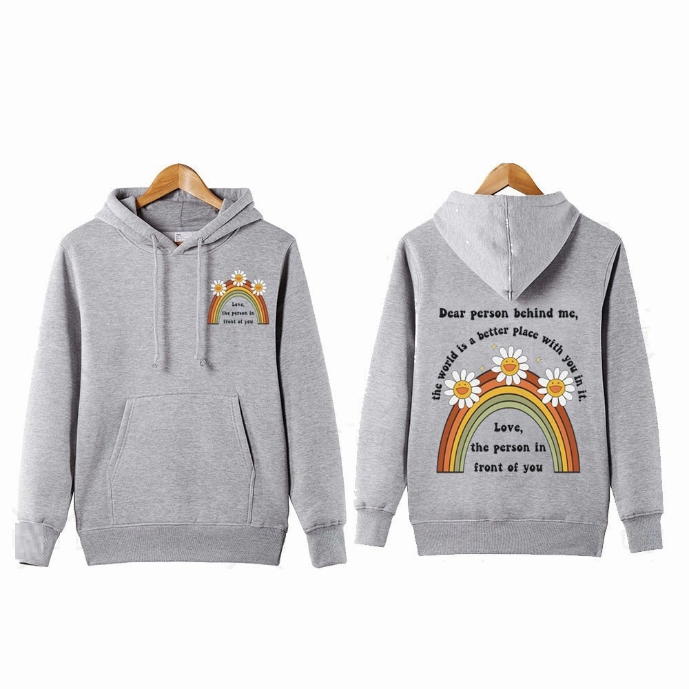 Korean Loose Hoodie Printed Long Sleeve Slouchy Style product personalization Fresh Minimal