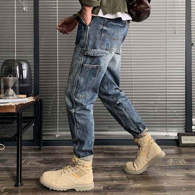 Classic Office Wear Morning Stroll Streetwear Fan West Louis? Fashion Harem Straight Cargo Jeans