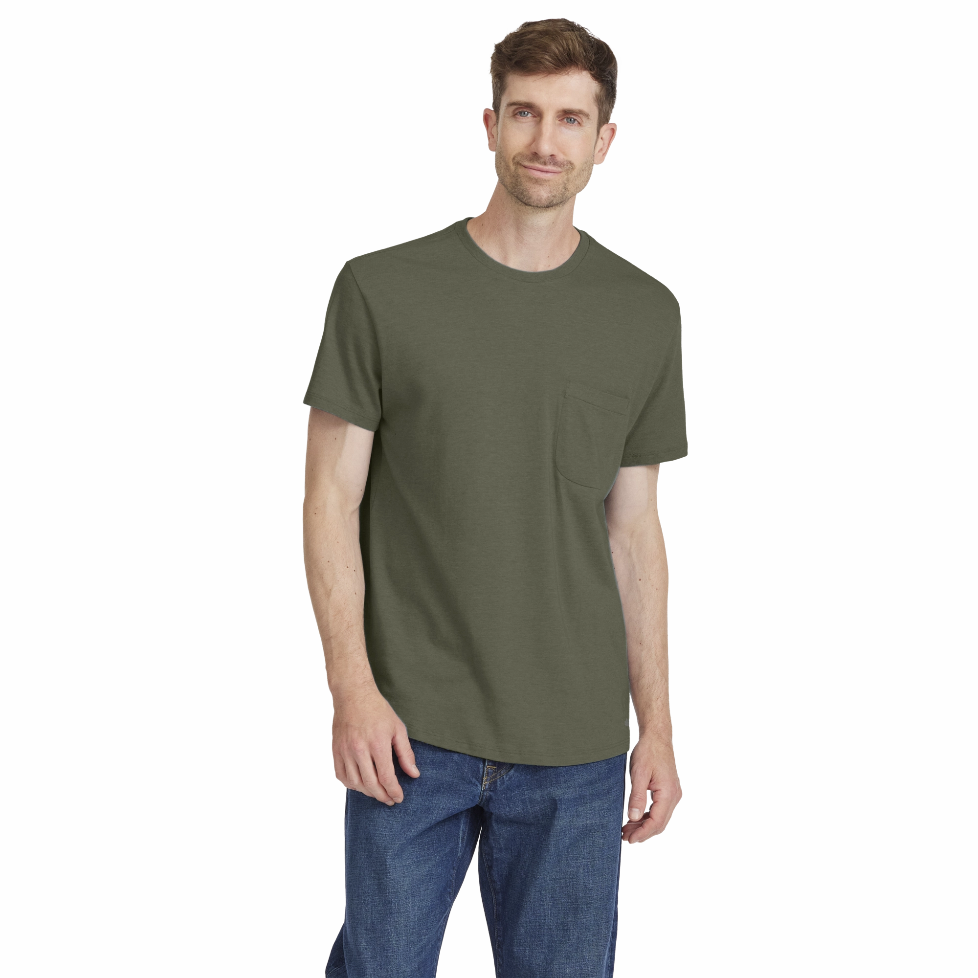 Men's Soft Merino Tee - Thunder Green Calm Core Comfortable Fashion