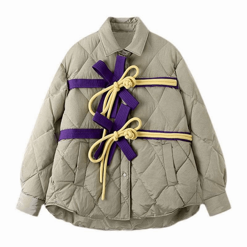 Retro Chinese Style Buckle Bow Tie Design Cotton Jacket shopping