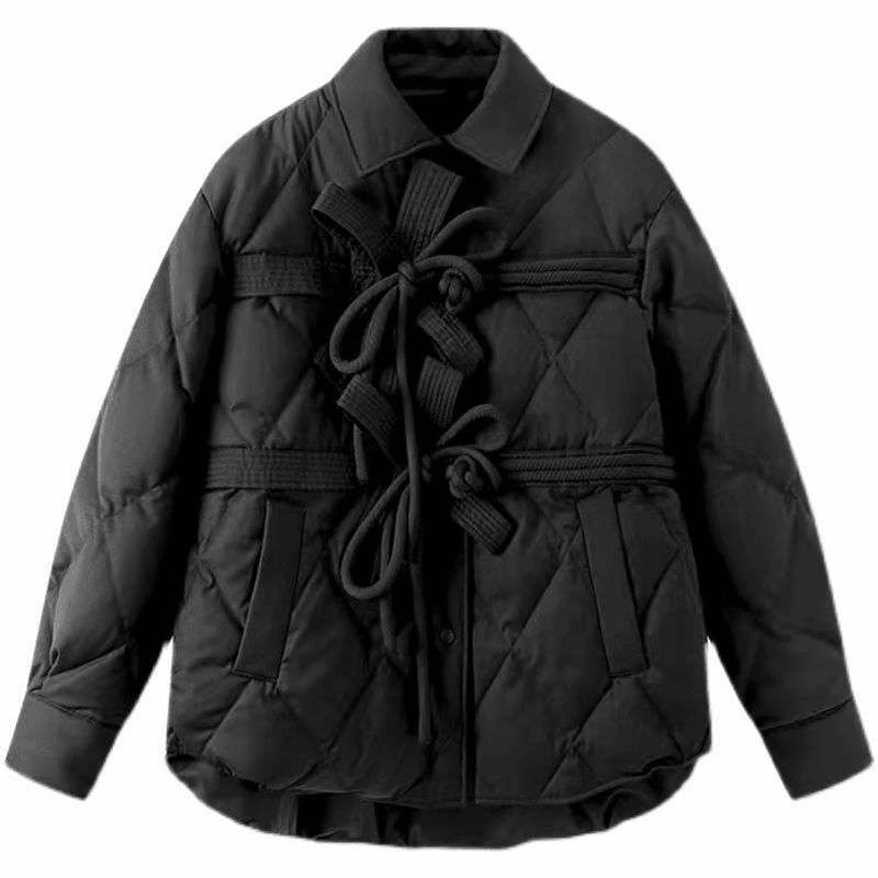 Retro Chinese Style Buckle Bow Tie Design Cotton Jacket anniversary event pilots