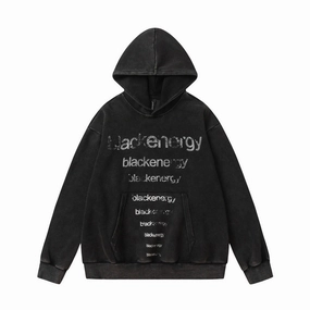 Retro Hooded Sweater Letter Printing Casual Loose Top Casual Layer All Day Wear