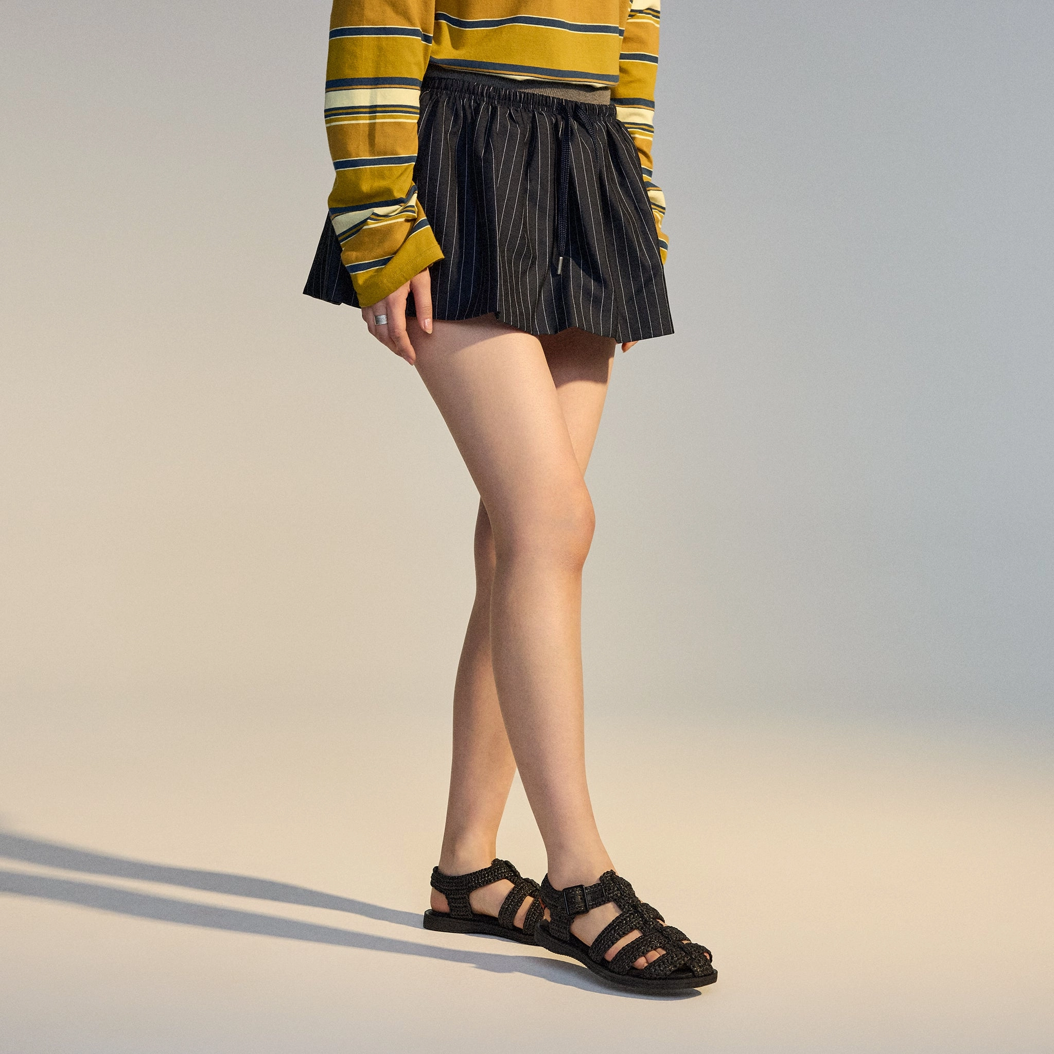 Sandal Fisherman Weave Black Anti Friction Edge Binding Vacation Mode