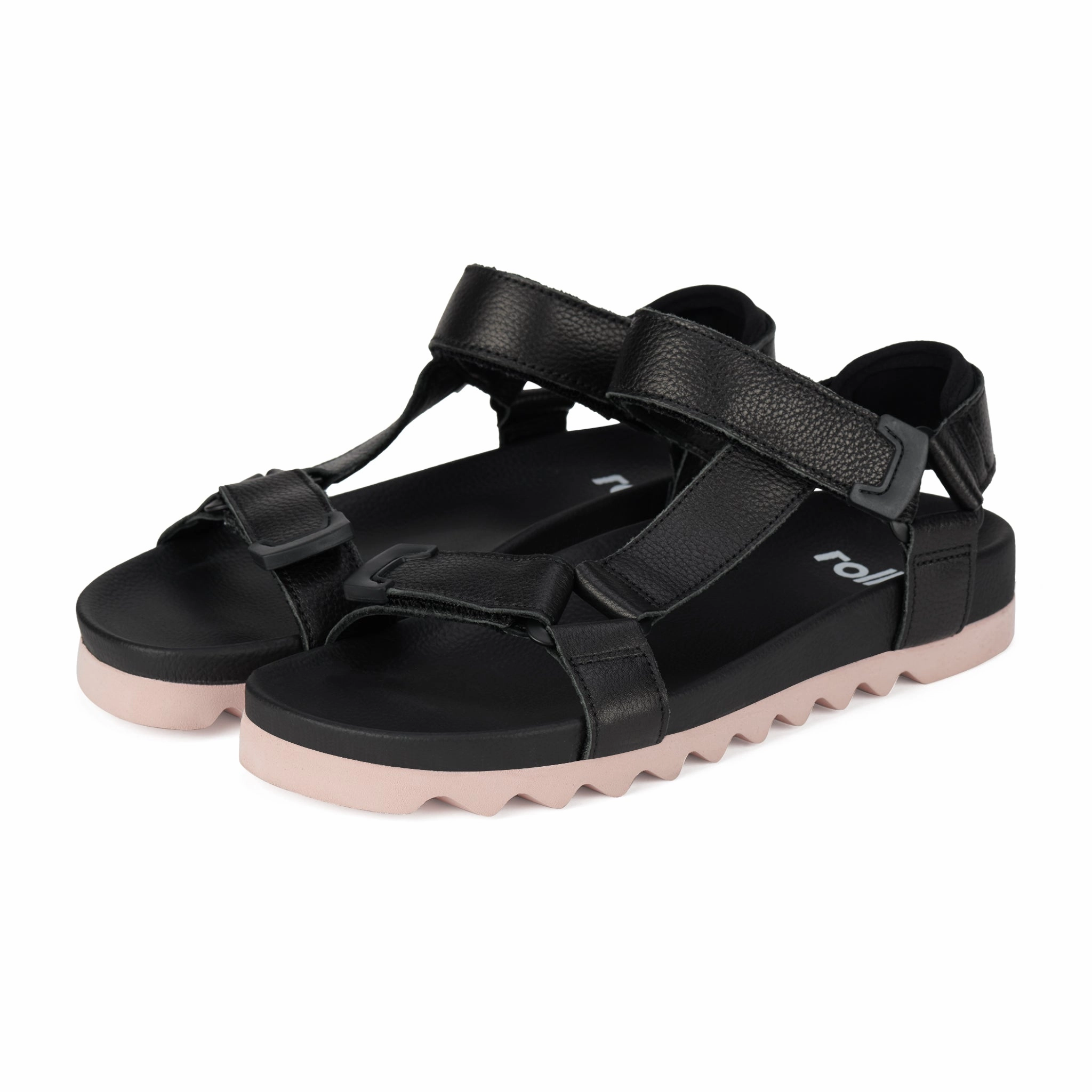 Sandal Tooth Wedge Black/Pink Lightweight Walking Shoes Outdoor Ready Shoes