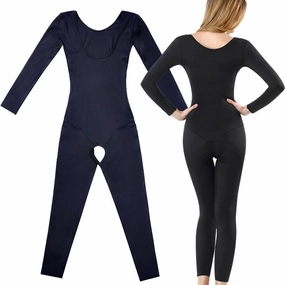 Shapewear One-Piece Bodysuit Fat Burning Abdomen Girdle Body Postpartum Hip Lifting Long Sleeve Trousers Thin Whole Body Seamless Women Premium Training Smooth Texture