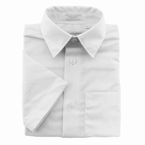 Boys' White Dress Shirt- Baby to Youth Sizes Short Sleeve 2186 Lake Glow