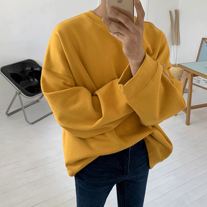 product yoga friendliness Mrcyc Autumn and Winter Loose Fitting Pullover round Neck Sweater Men''S and Women''S Long Sleeve Korean Cotton Bottomed Shirt