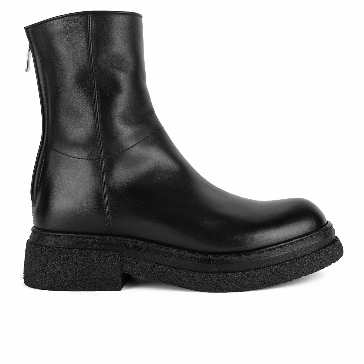 Shock absorption tech Wool blend ISABEL 86035<br>Black Boots with Back Zipper