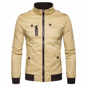 West Louis? Epaulet Design Pockets Zip Up Jacket MoistureWicking Fabric