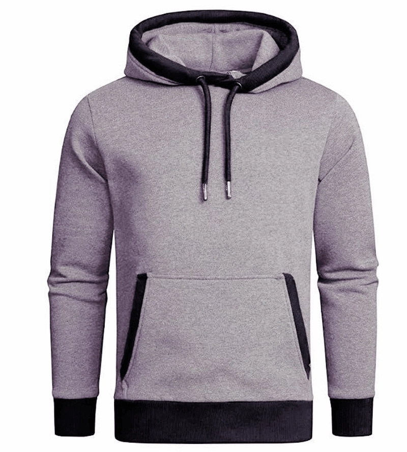 Solid Color plus Fleece Hooded Sweater Loose Men'S Clothing product date night charm factor