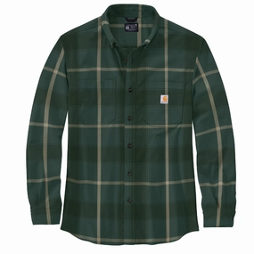 Men's Rugged Flex Relaxed Fit Midweight Flannel Long-Sleeve Plaid Shirt 106352 Chic Edge