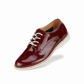 Derby Super Soft DP Wine Crinkle Patent Classic Cap Toe Style Embossed Patterns