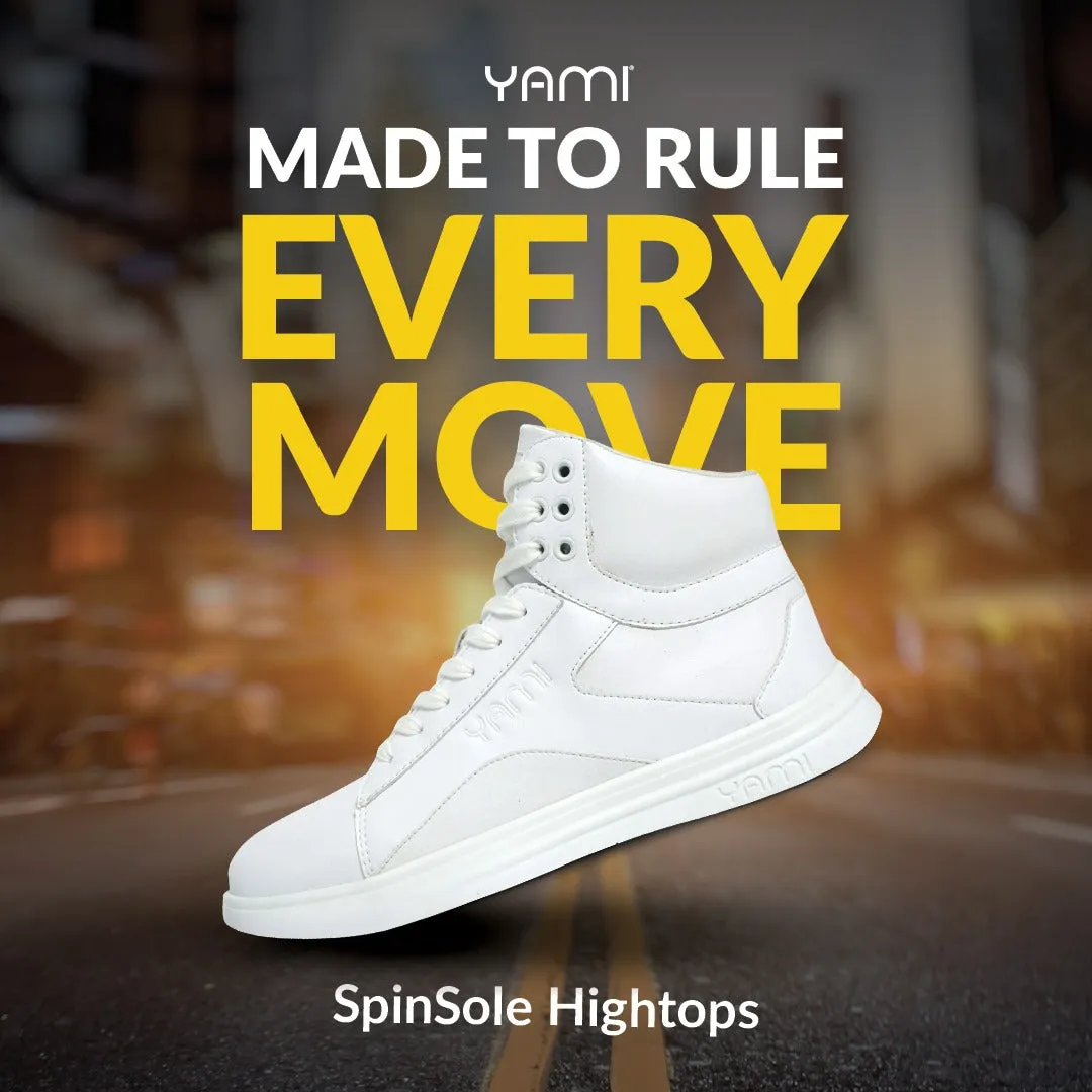 SpinSole High Top Dance Sneaker- WHITE dry - weather Glam support