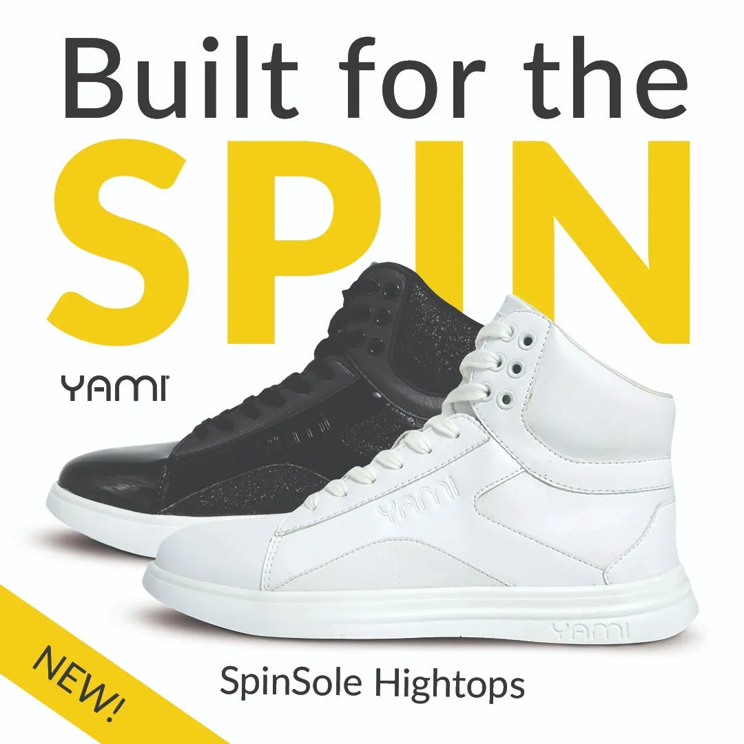 SpinSole High Top Dance Sneaker- WHITE Arch support structure