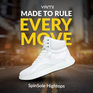 SpinSole High Top Dance Sneaker- WHITE dry - weather Glam support