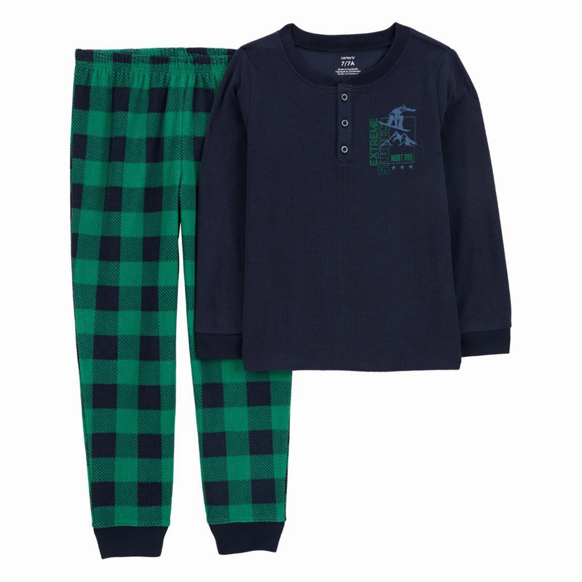 Mature Charm Boys' 2-Piece Plaid Fleece Pajama Set 3R936610
