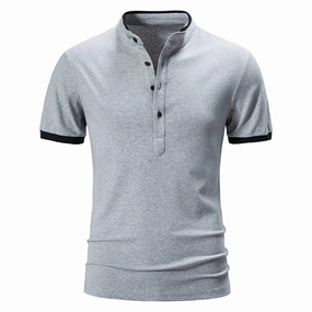Chic Essentials West Louis? Cotton Short Sleeve Solid Color Polo Shirt