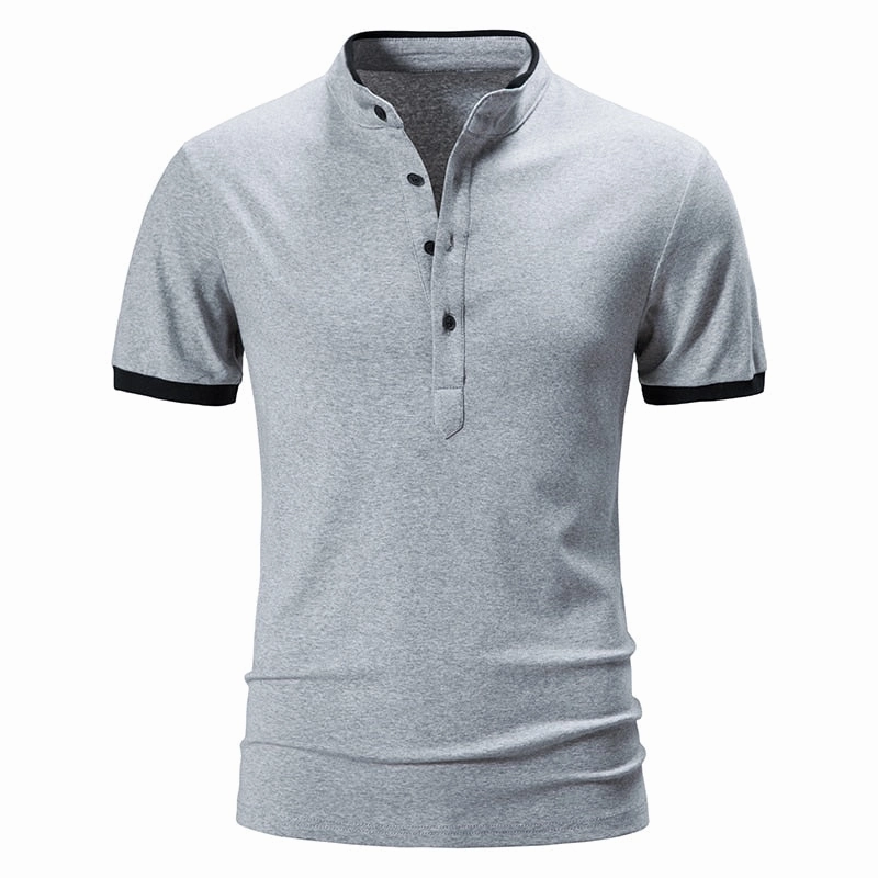 West Louis? Cotton Short Sleeve Solid Color Polo Shirt Sporty Top Performance Polo
