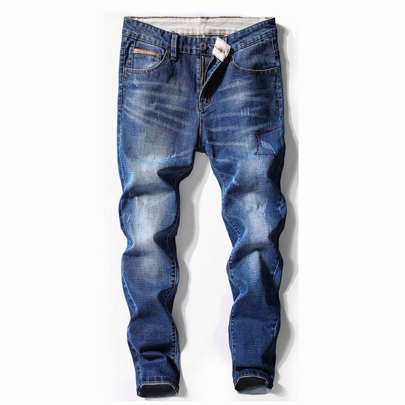 Clean Silhouette Sharp Vibe West Louis? Fashion Slim Fit Cowboy Style Denim Jeans