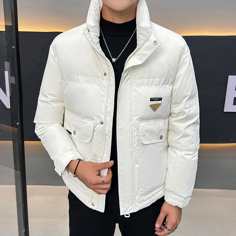 NonBulky Midweight Build Stand Collar Casual Versatile Men's Down Jacket