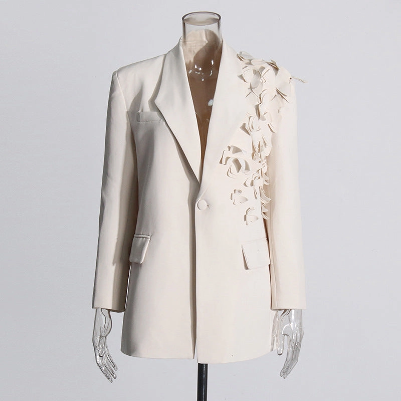 EcoFriendly Dye Double Layered Stitching Three-dimensional Butterfly Decorative Suit Jacket