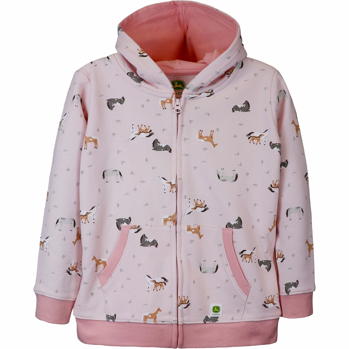Kid Play Sporty Style Girls' Horse Pasture Full-Zip Hoodie J2J648PC