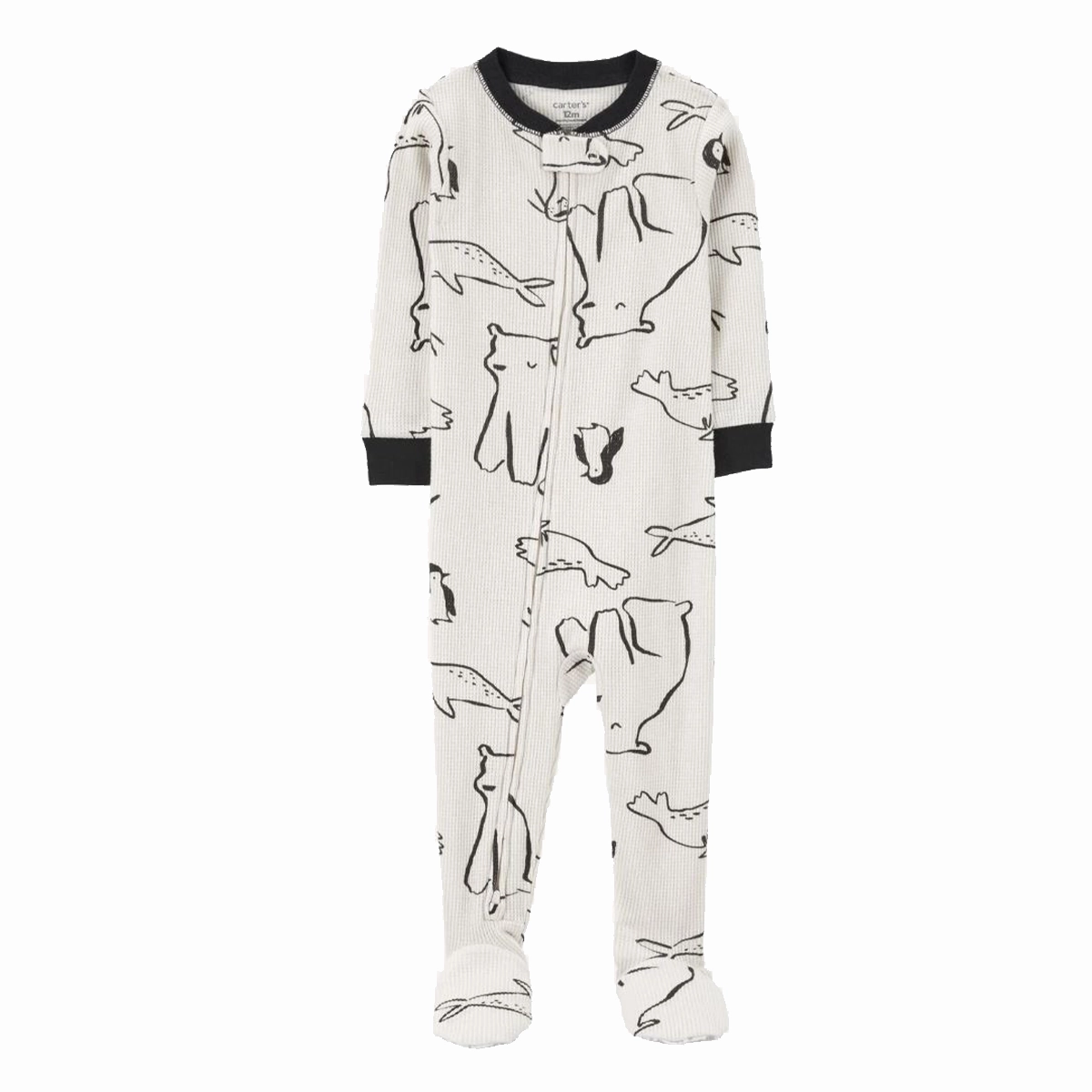 ZeroIrritationLabels Baby 1-Piece Arctic Animal Print Footie Pajamas 1R945810