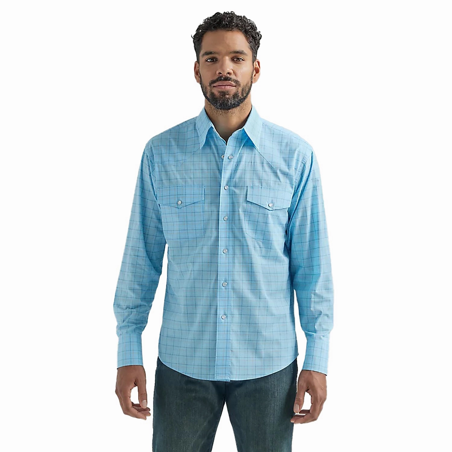 Icon Fit Men's Long-Sleeve Western Snap Plaid Shirt 11232468