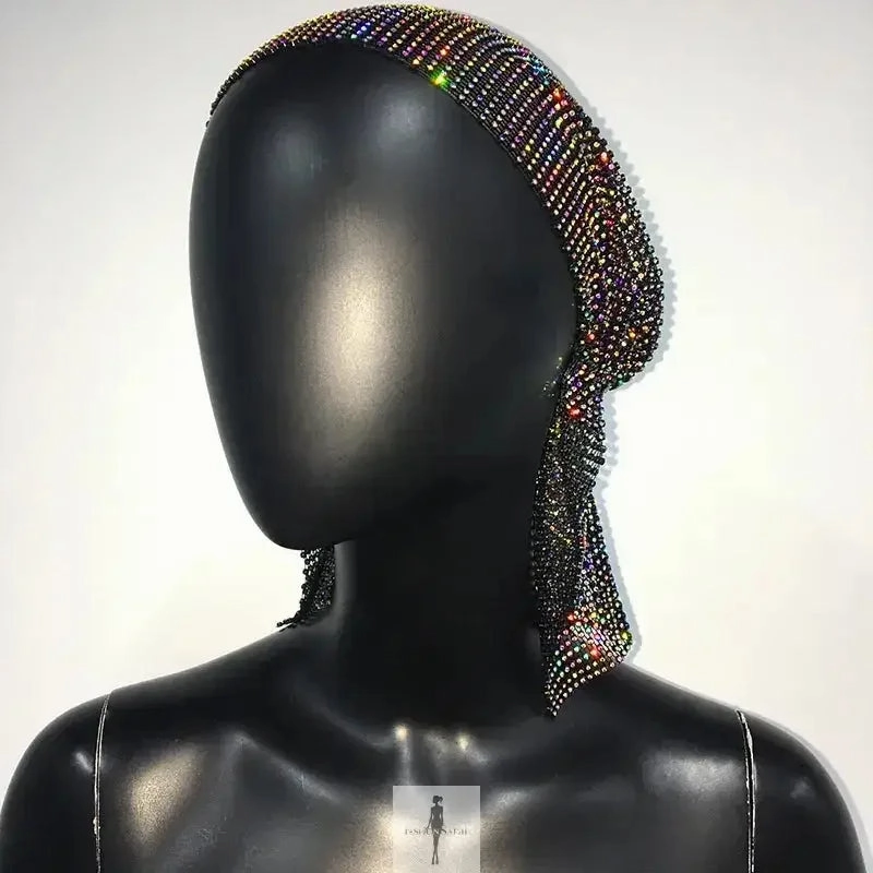 Breezy Comfort Tagless-Comfort Shiny Rhinestone dress with Scarf