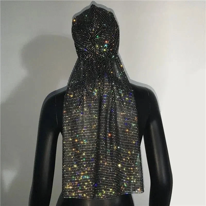 Shiny Rhinestone dress with Scarf water sports gear