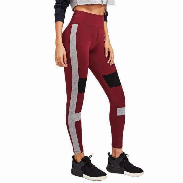 Women's Color Block Cut and Sew Fitness Leggings DynamicFlexMesh