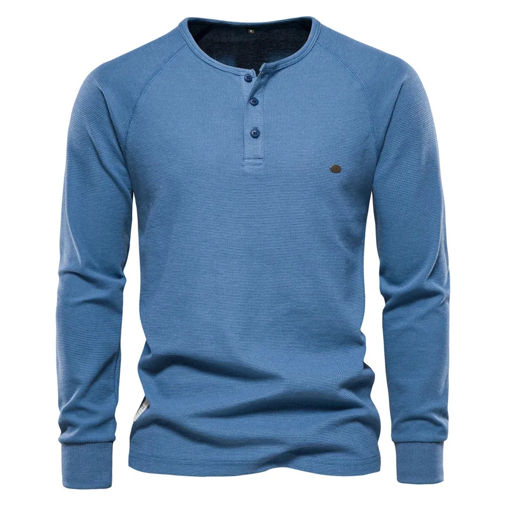 West Louis? Men Long Sleeve Basic Breathable Pullover Shirt Easy Wear Option Perfect For Relaxing