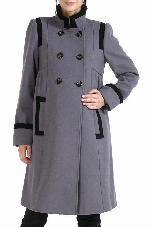Momo Maternity Women's 'Madison' Double Breasted Wool Blend Coat Weekend Casual