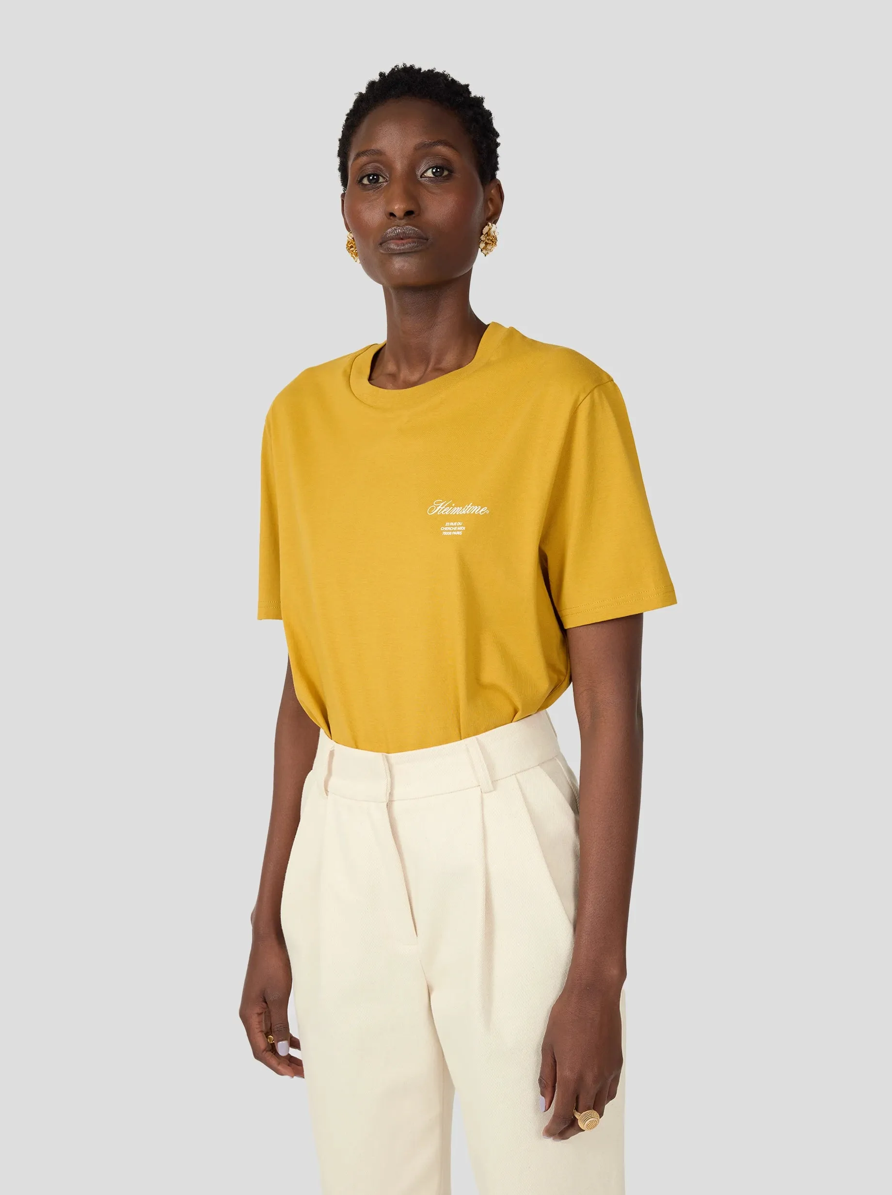 T-shirt Collector Unisexe ?C Tabac avec Logo Heimstone Blanc Cass?? Soft Fit Wear Smooth Look