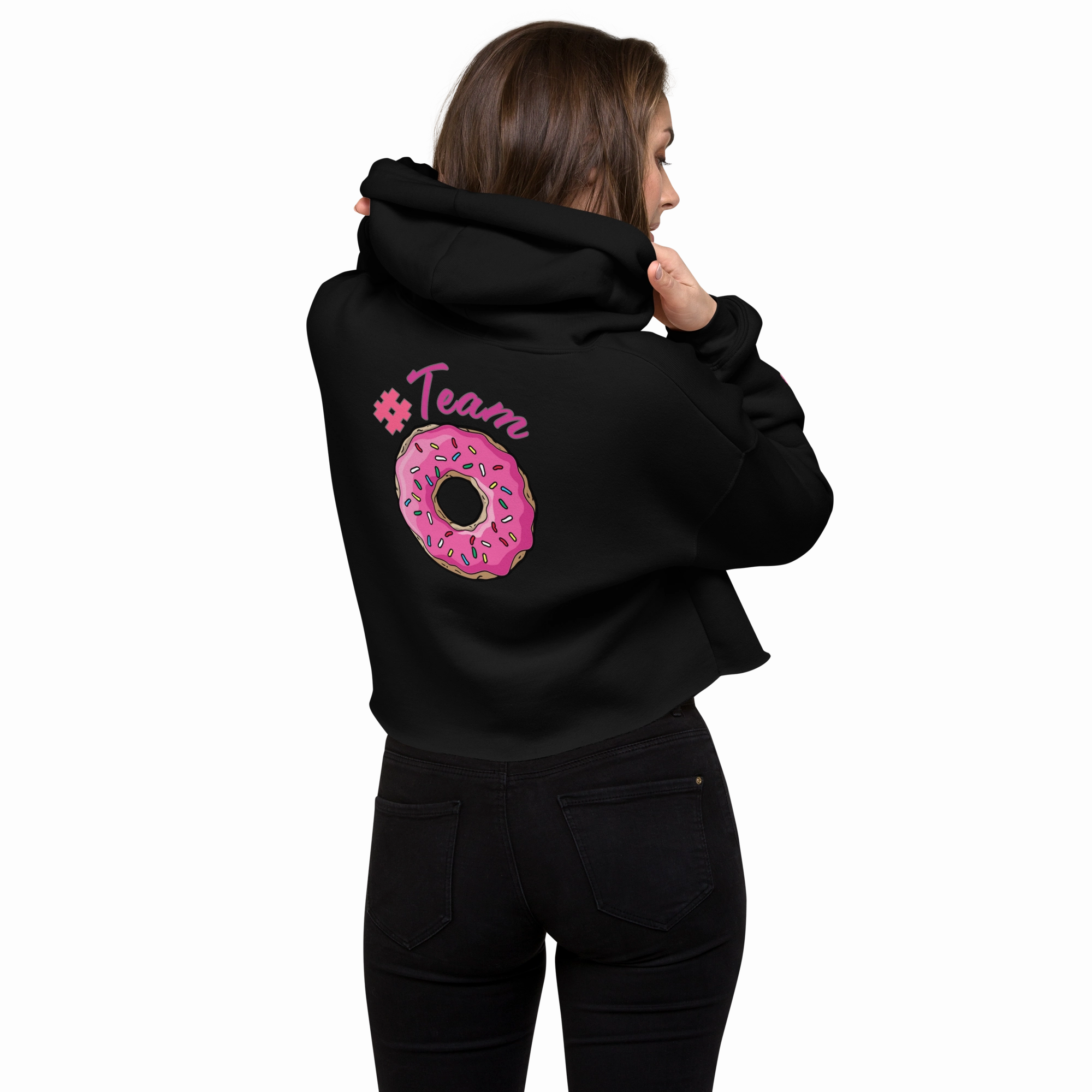 Quality Fabric Anti-Color-Brightness Team #Donut (Croped-Hoodie)