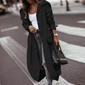 Eco Nice Temperament Niche Personality Casual Large Lapel Mid-length Trench Coat