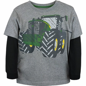Boys' Long-Sleeve Mega Tractor Tee J4T357HC ChafeResistant Seams Cool Frame