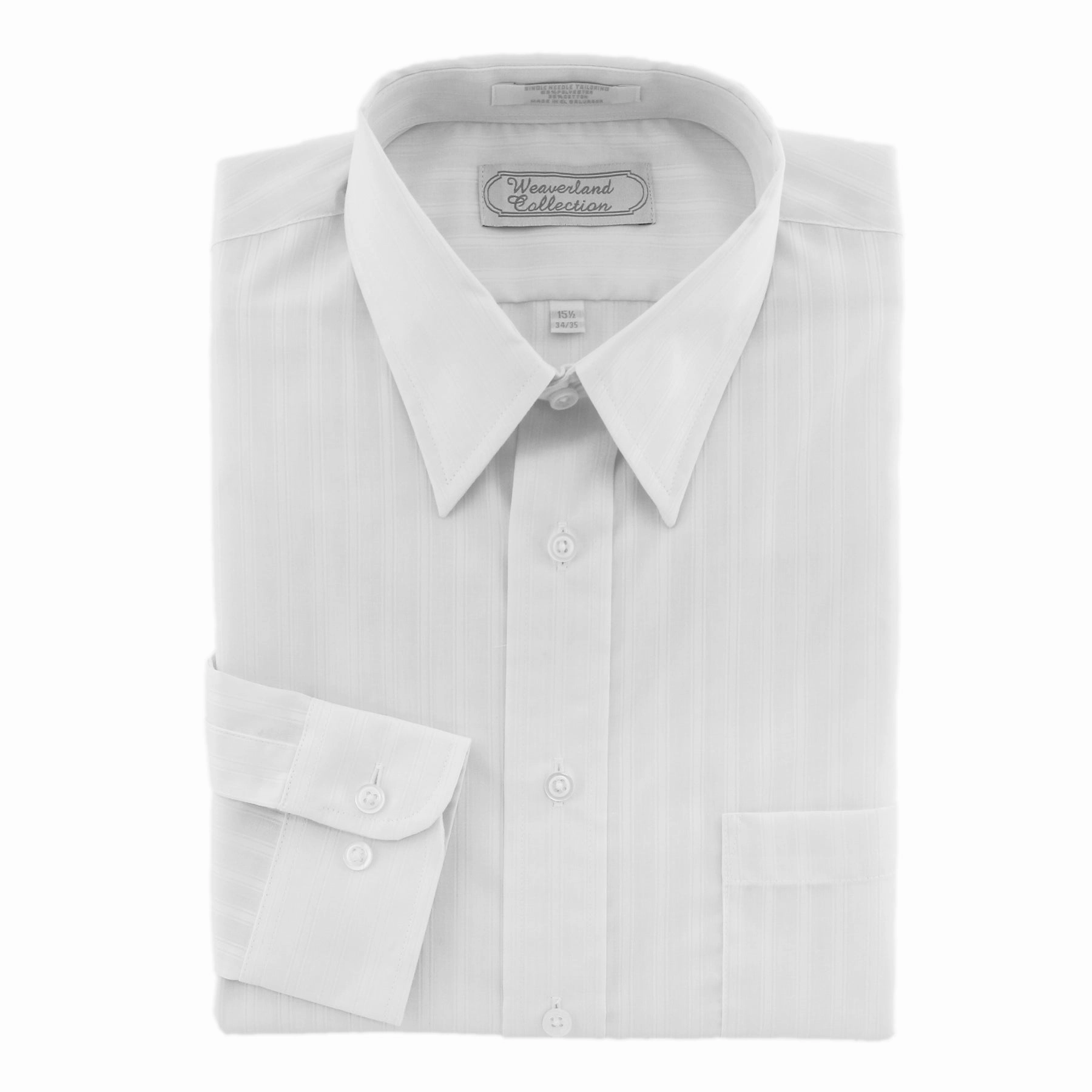 Men's White Tone-on-Tone Dress Shirt 2565A P000 DoubleLayered Fabric