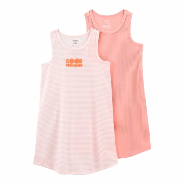 Strong Edge Girls' 2-Piece Striped Nightgowns 3S406910