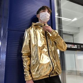Thermal Shield Cream Gold and Silver Reflective Laser Show Shiny Jacket