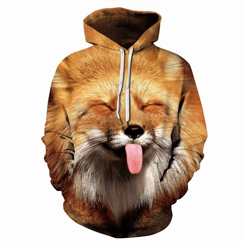 3D Digital Print Brown Lion King Sweatshirt Seasonal Fashion pearl accents