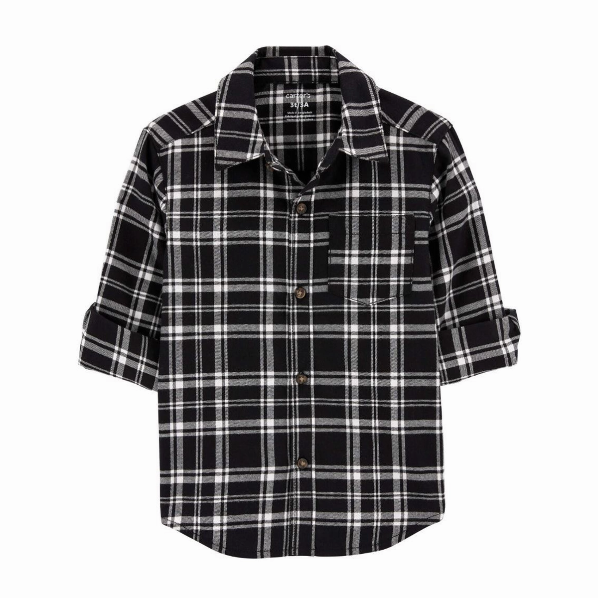 Boys' Plaid Twill Button-Down Shirt 2R615510 WaterRepellentCoating Harbor Style